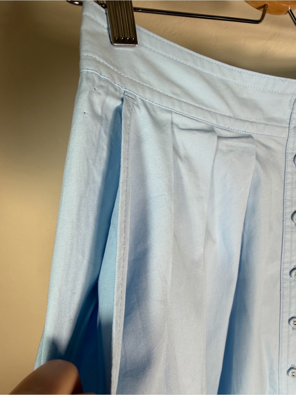 Banana Republic Pale Blue Button-Front Circle Skirt - Picture 3 of 8